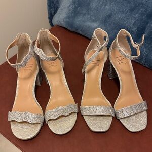 INC International Concepts Glittering Silver Heels